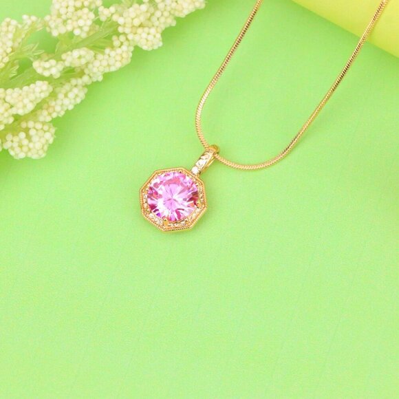 "Elegant Gold-Plated Light Purple Pendant, XPPT1391 - Picture 3 of 13